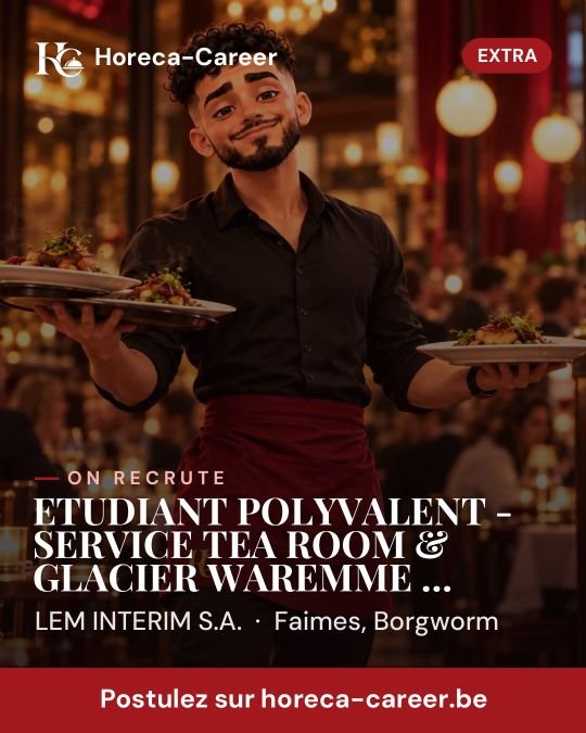 ETUDIANT POLYVALENT - SERVICE TEA ROOM & GLACIER WAREMME (H/F/X) — Faimes, Borgworm